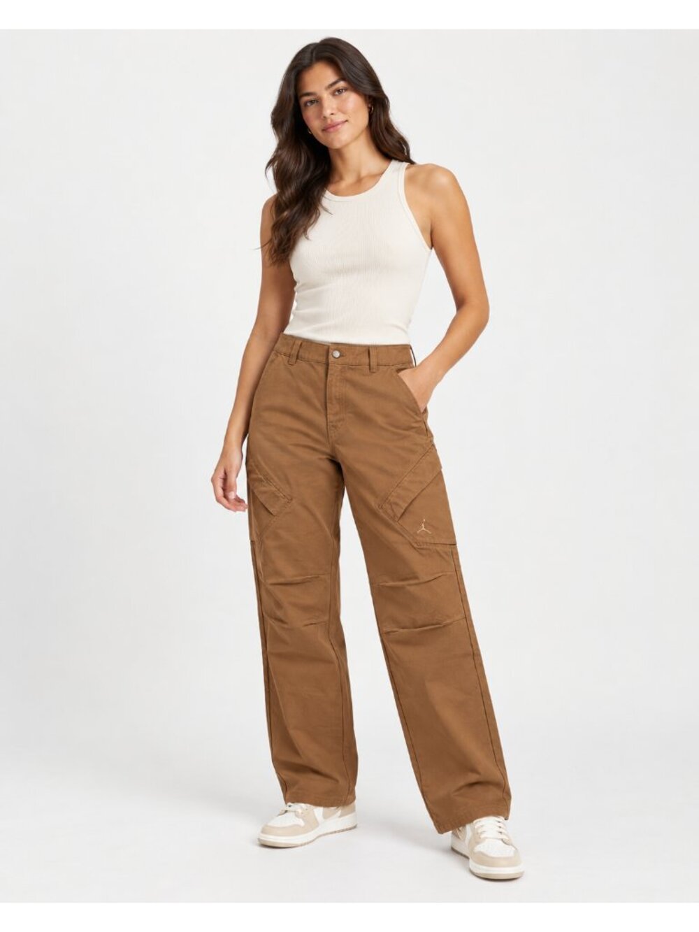 Jordan Chicago Utility Cargo Pants Women's Size M Archaeo Brown Cotton NWT